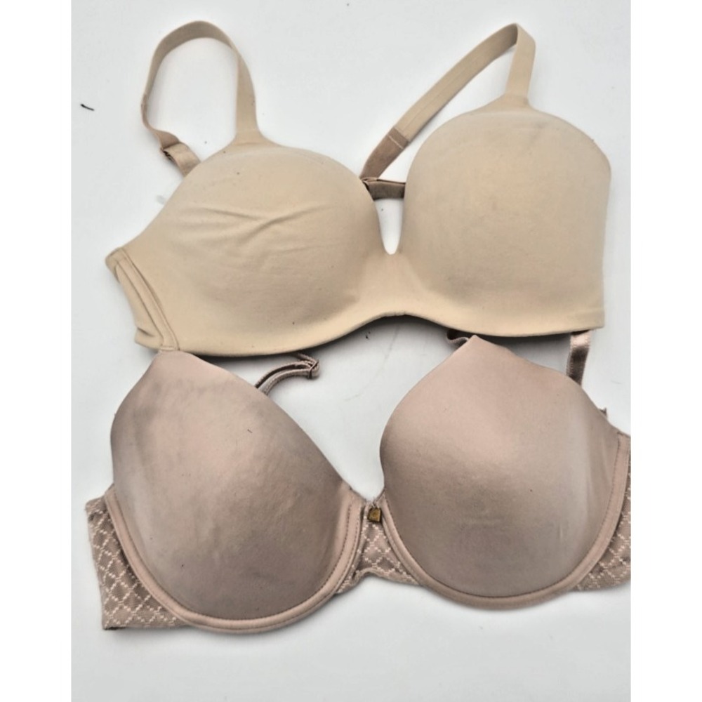 Lot of 2 Chantelle & Wacoal Women's 34D Nude Underwire Bra